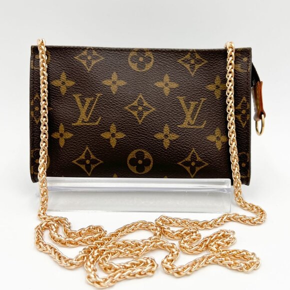 Louis Vuitton Handbags - Vintage Louis Vuitton Monogram Canvas Brown Mini HandBag Crossbody Gold